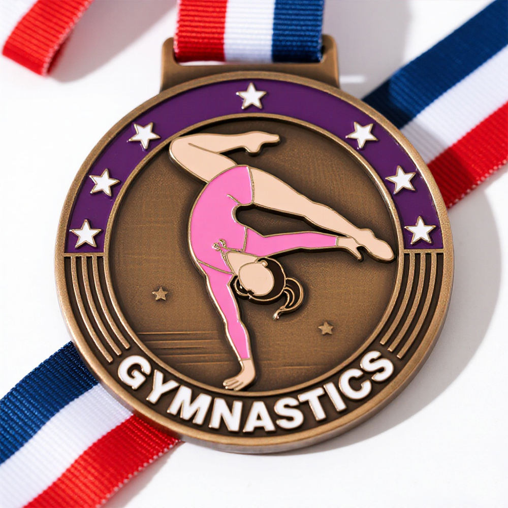 Gold Silver Sports Medals Zinc Alloy Personalized Logo Custom Enamel Award Medals Factory