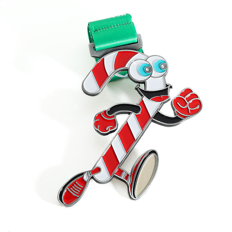 Race Silver Metal Medals Award Cute Cartoon Christmas Run Running Zinc Alloy Medals Funny Custom Logo Award Manufacturer Medal