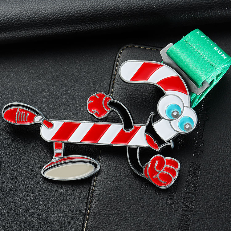 Race Silver Metal Medals Award Cute Cartoon Christmas Run Running Zinc Alloy Medals Funny Custom Logo Award Manufacturer Medal