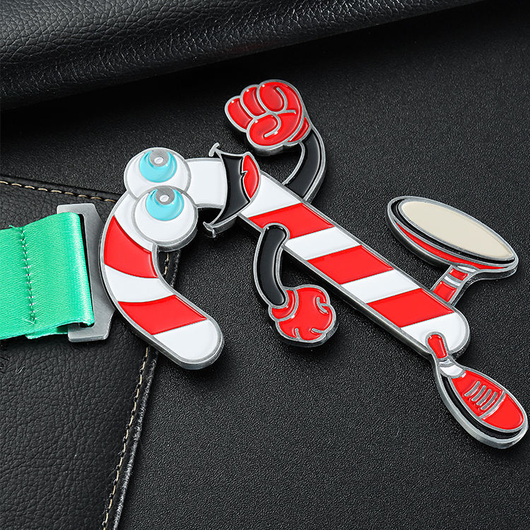 Race Silver Metal Medals Award Cute Cartoon Christmas Run Running Zinc Alloy Medals Funny Custom Logo Award Manufacturer Medal