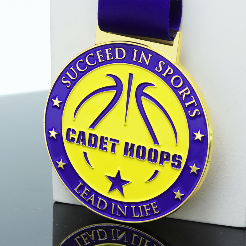 Basketball League Medal - Cool Lightning Design Race Completion Commemorative Plaque