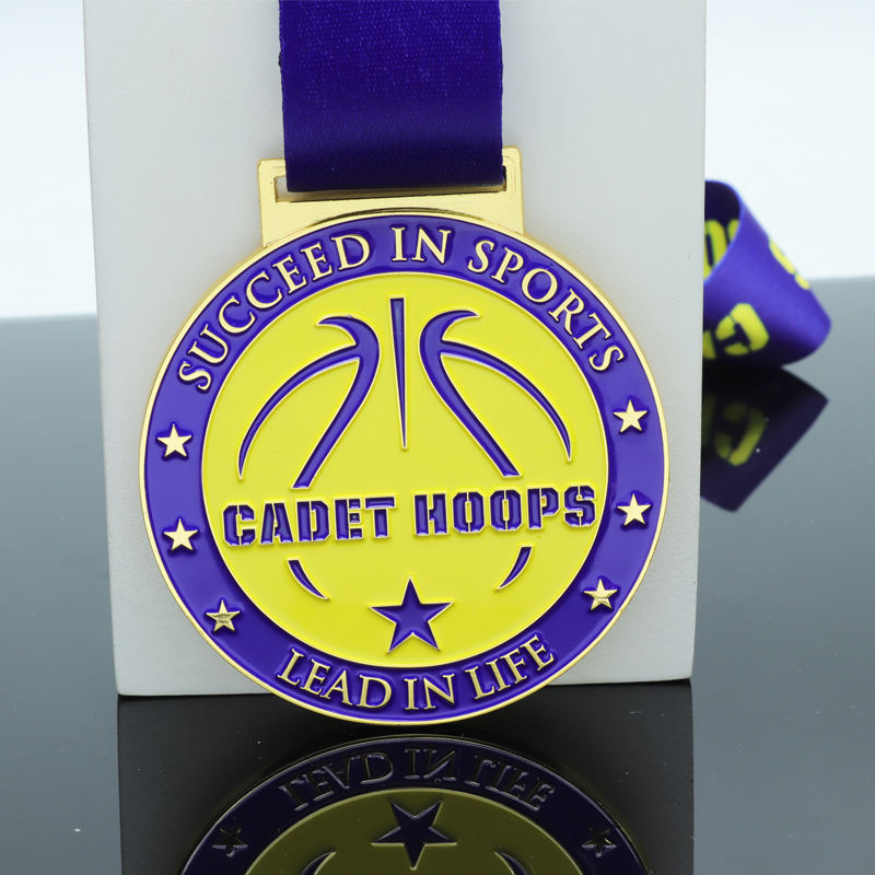Basketball League Medal - Cool Lightning Design Race Completion Commemorative Plaque