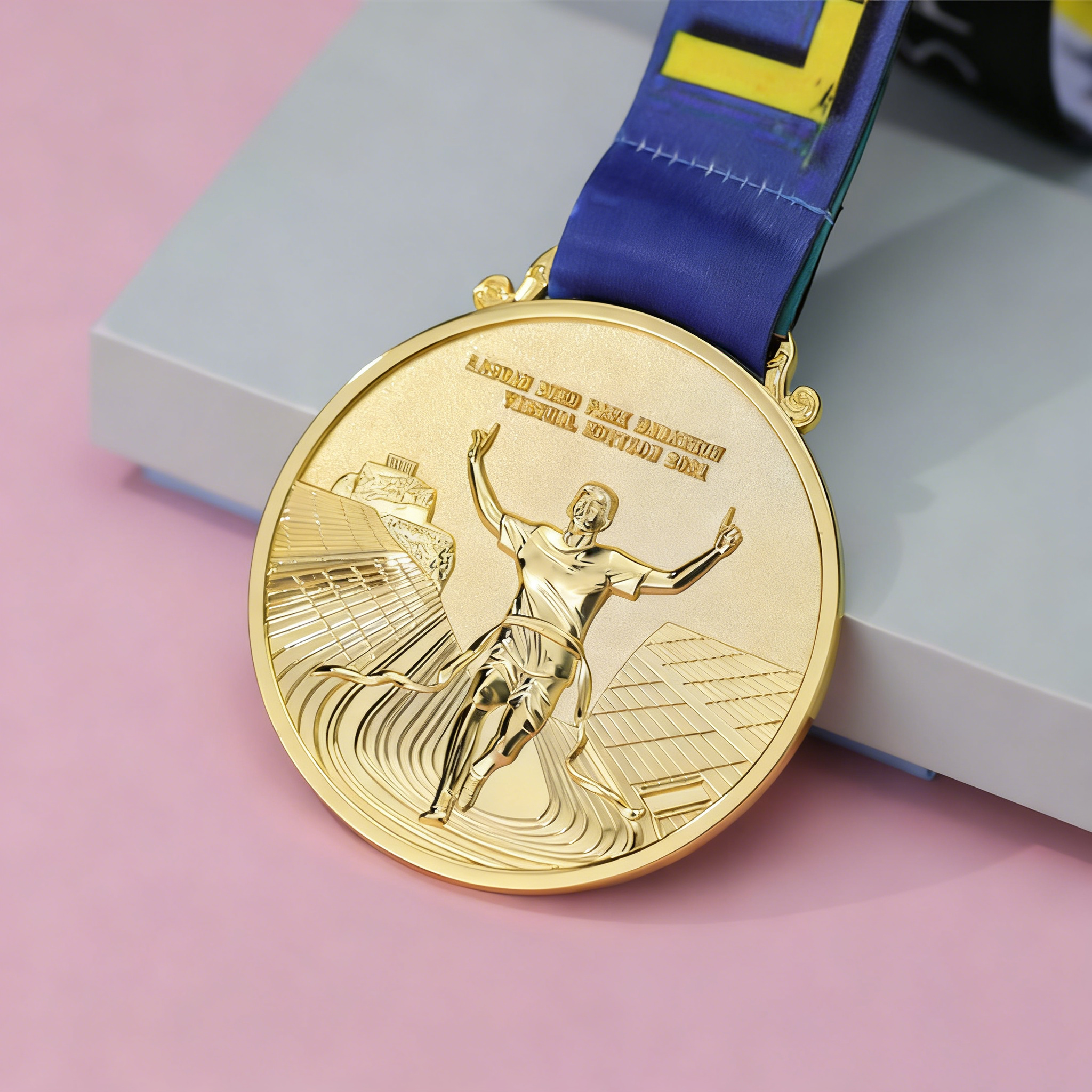 Wholesale Cheap Design Your Own Blank Zinc Alloy 3D Gold Award Marathon Running Custom Metal Sport Medal