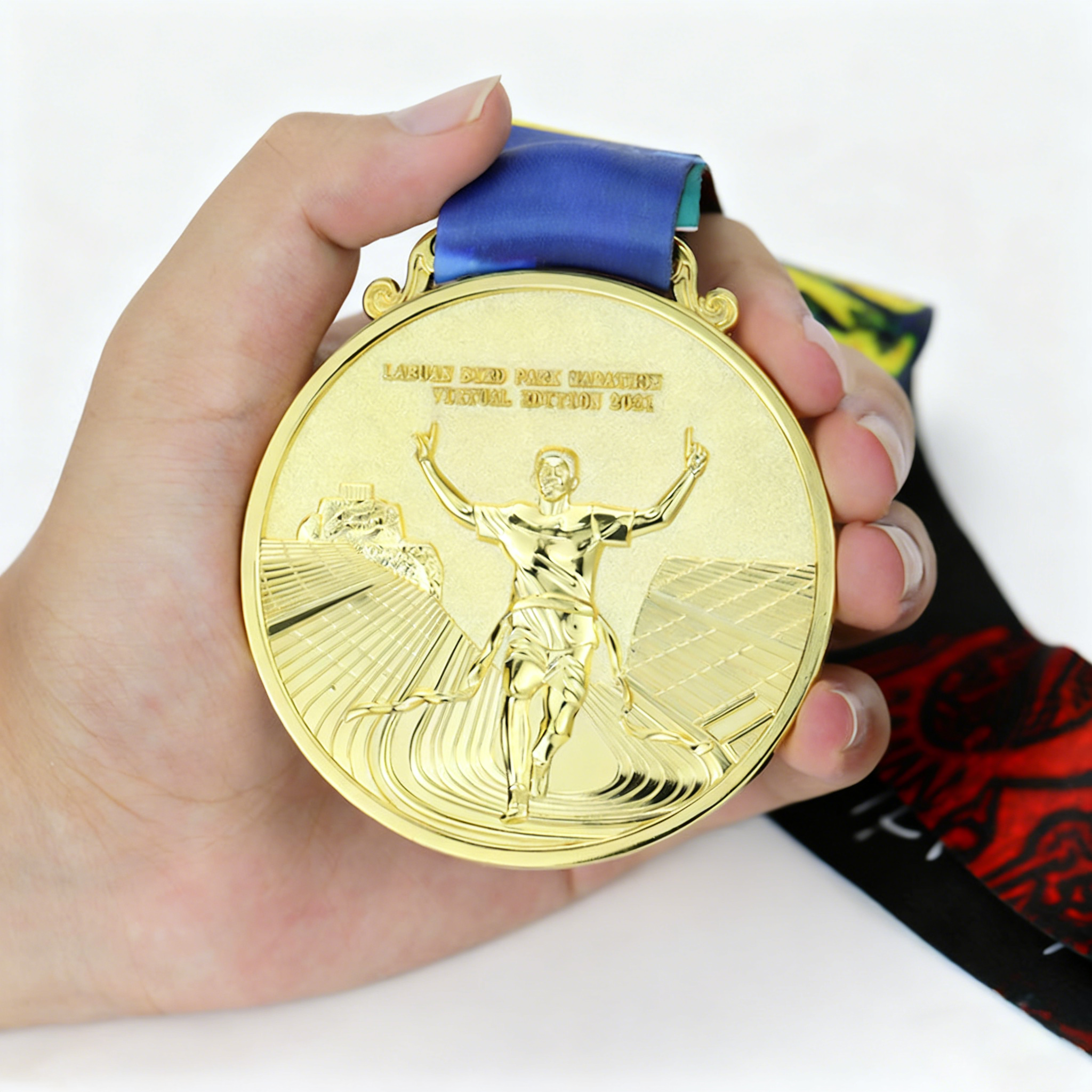 Wholesale Cheap Design Your Own Blank Zinc Alloy 3D Gold Award Marathon Running Custom Metal Sport Medal