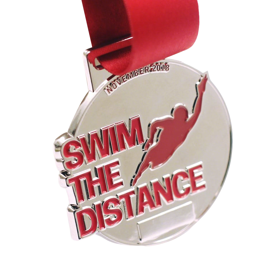 Swimming All-Star Championship Medals: Gold, Silver, and Bronze Tricolor Hollowed-Out Sports Silhouette Commemorative Badge