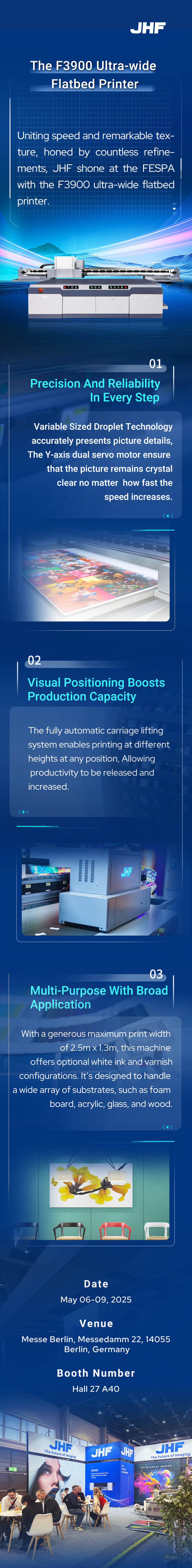 F3900超宽幅平板机驰骋柏林，驭风前行  The F3900 Ultra-Wide Format Flatbed Printer Debuts at FESPA