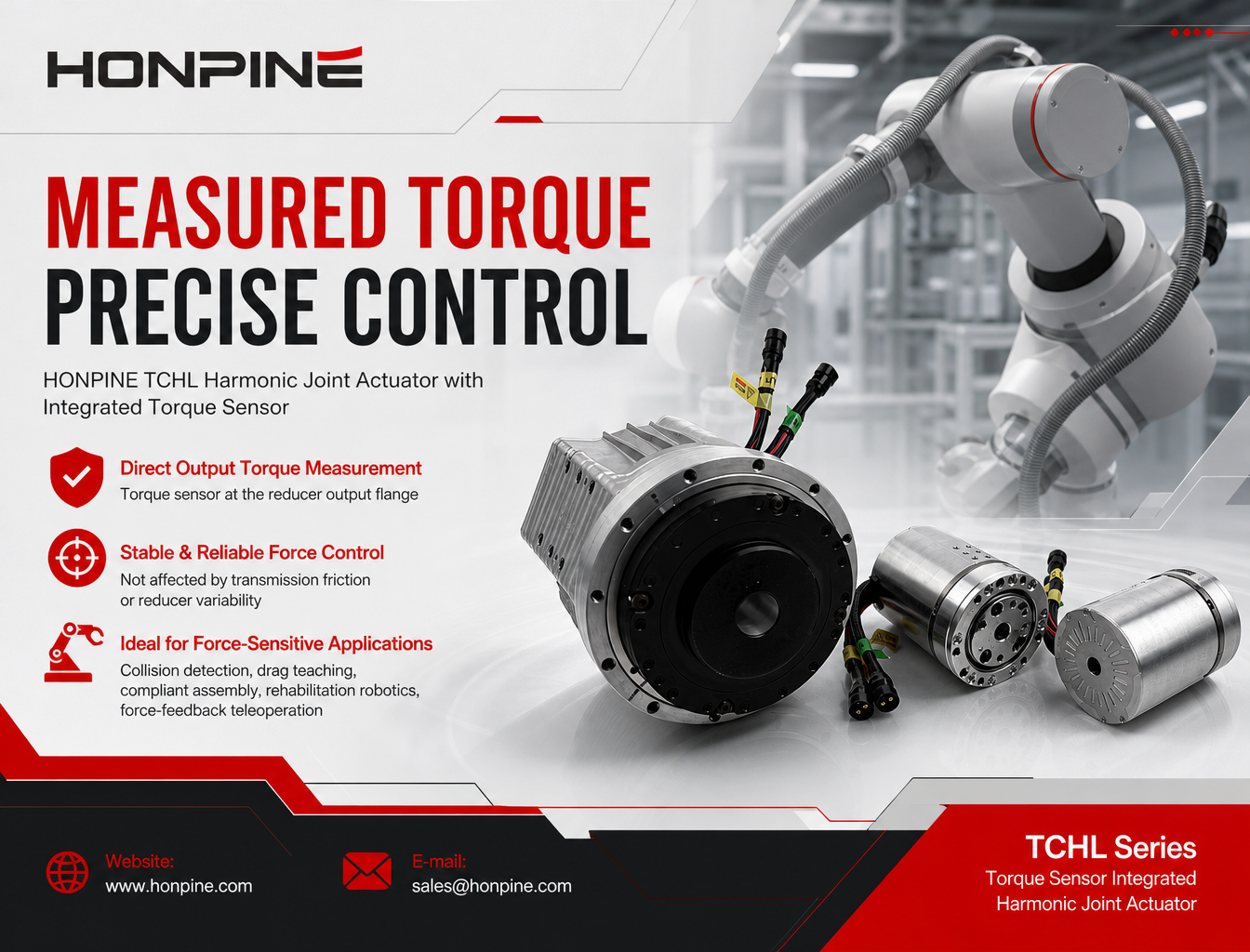 ¿Cómo mejora un actuador de articulación armónica con sensor de par el control de fuerza de un robot?