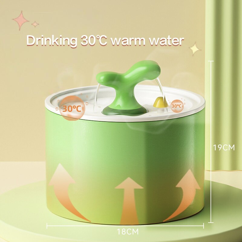 1.5L Ultra-Quiet Ceramic Pet Water Dispenser with 5-Stage Filtration & Heating | BPA-Free OEM/ODM for Veterinary Clinics GWX41