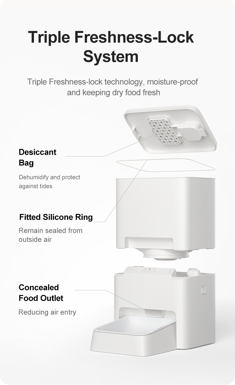 6L 3-12mm kibble pet dry food Smart Feeder with Senser Camera 2.4G/5G dual band WiFi Tuya App Remote Operation GFD24 Series