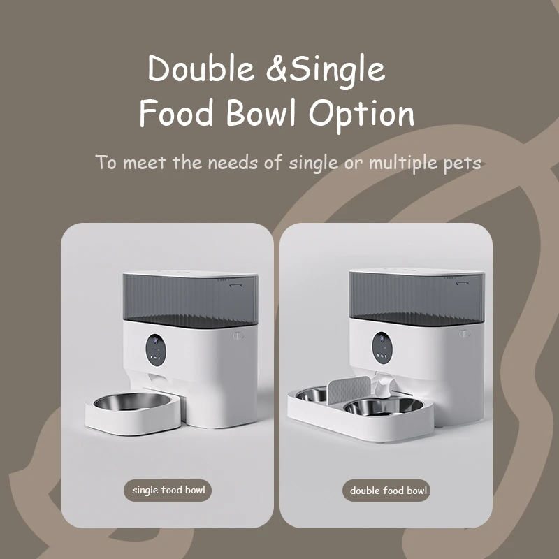 7L Big Capacity Dual Bowl 2 Dog Cat Pets Smart Feeder 1080P Camera Dry Food Single Bowl  GFD25 Series