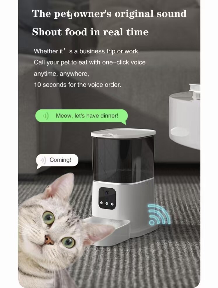 6L SUS304 bowl Commercial Pet Smart Feeder With 2MP 1080P Camera WiFi Tuya APP Remote Control GFC12 Series