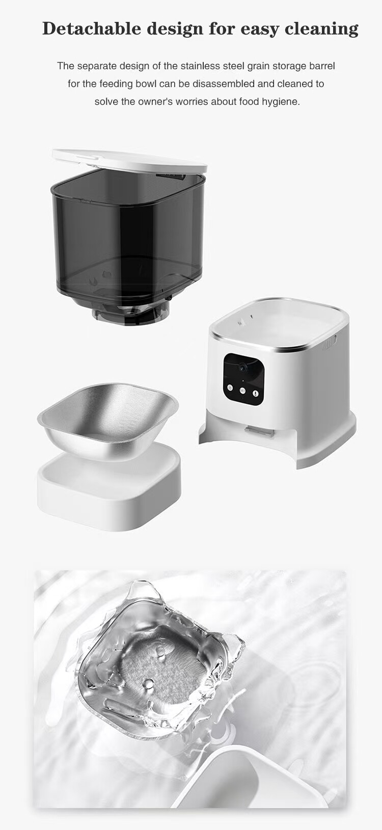 6L SUS304 bowl Commercial Pet Smart Feeder With 2MP 1080P Camera WiFi Tuya APP Remote Control GFC12 Series