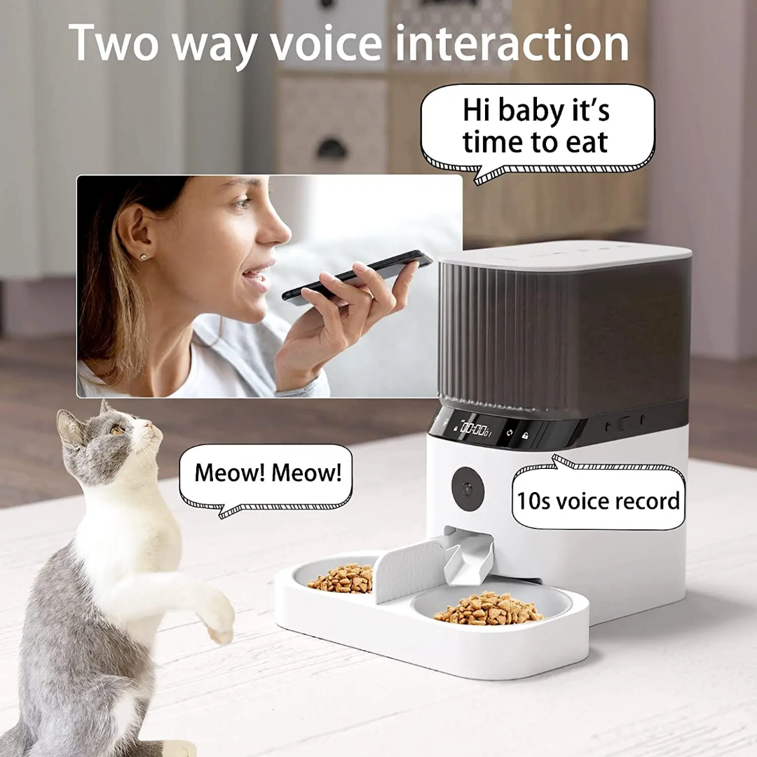 5L Pet Smart Feeder with Dual-Bowl SUS304 1080P Camera With Two Way Voice Interaction GFD26 Series