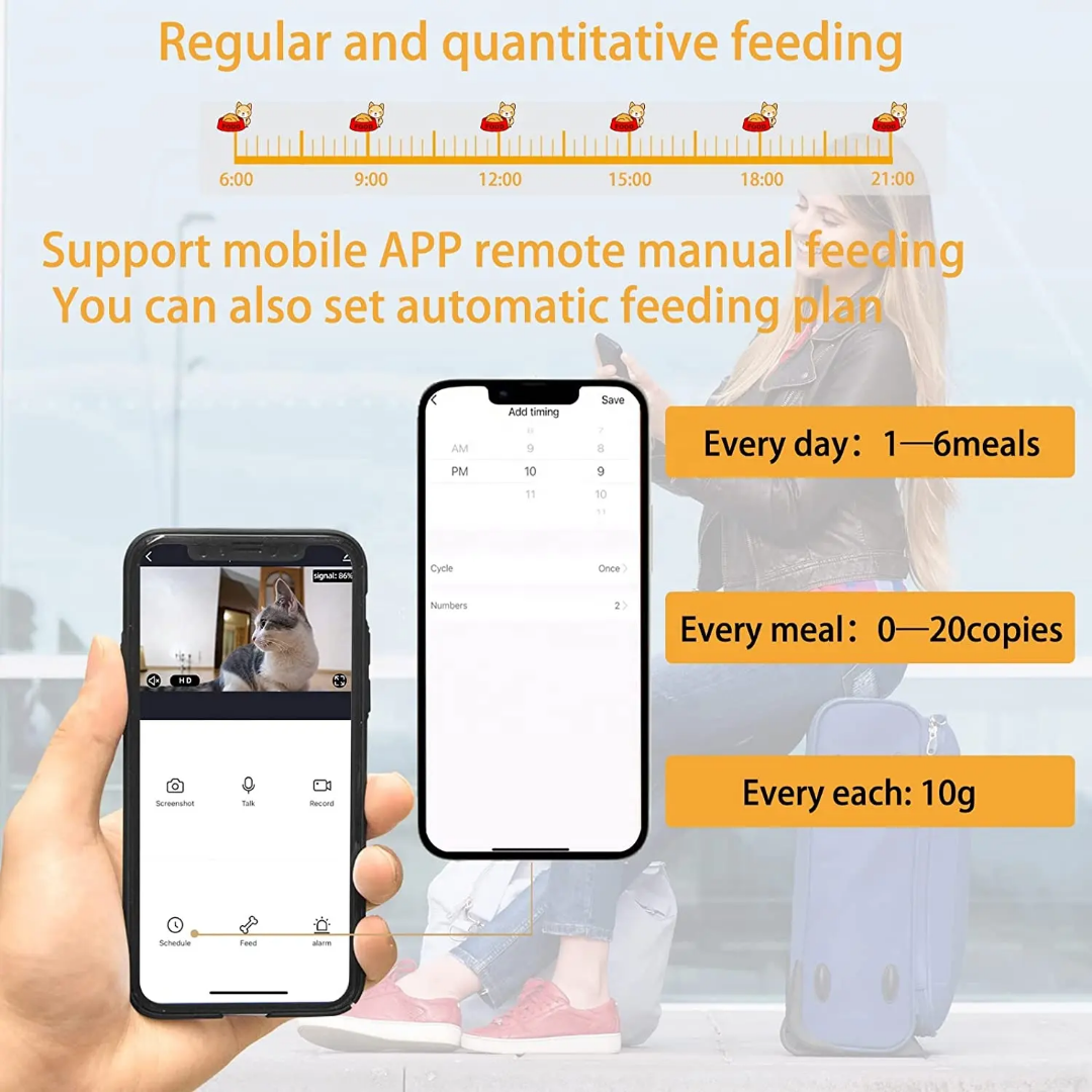 5L Pet Smart Feeder with Dual-Bowl SUS304 1080P Camera With Two Way Voice Interaction GFD26 Series