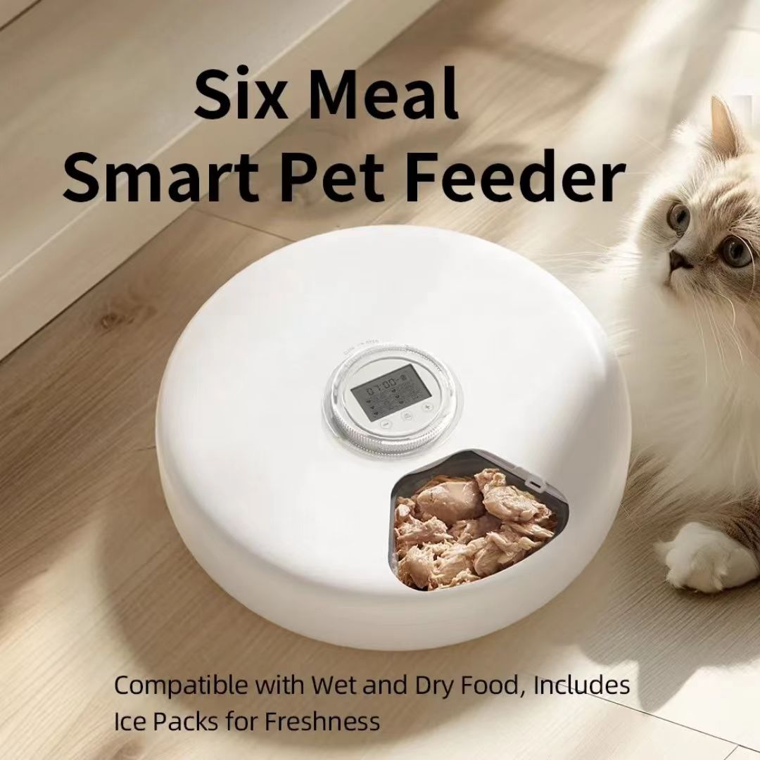6-Meals Pet Wet Food Smart Feeder 12Hours Keep Freshness Multi-Meal Dispenser GFQ14 Series