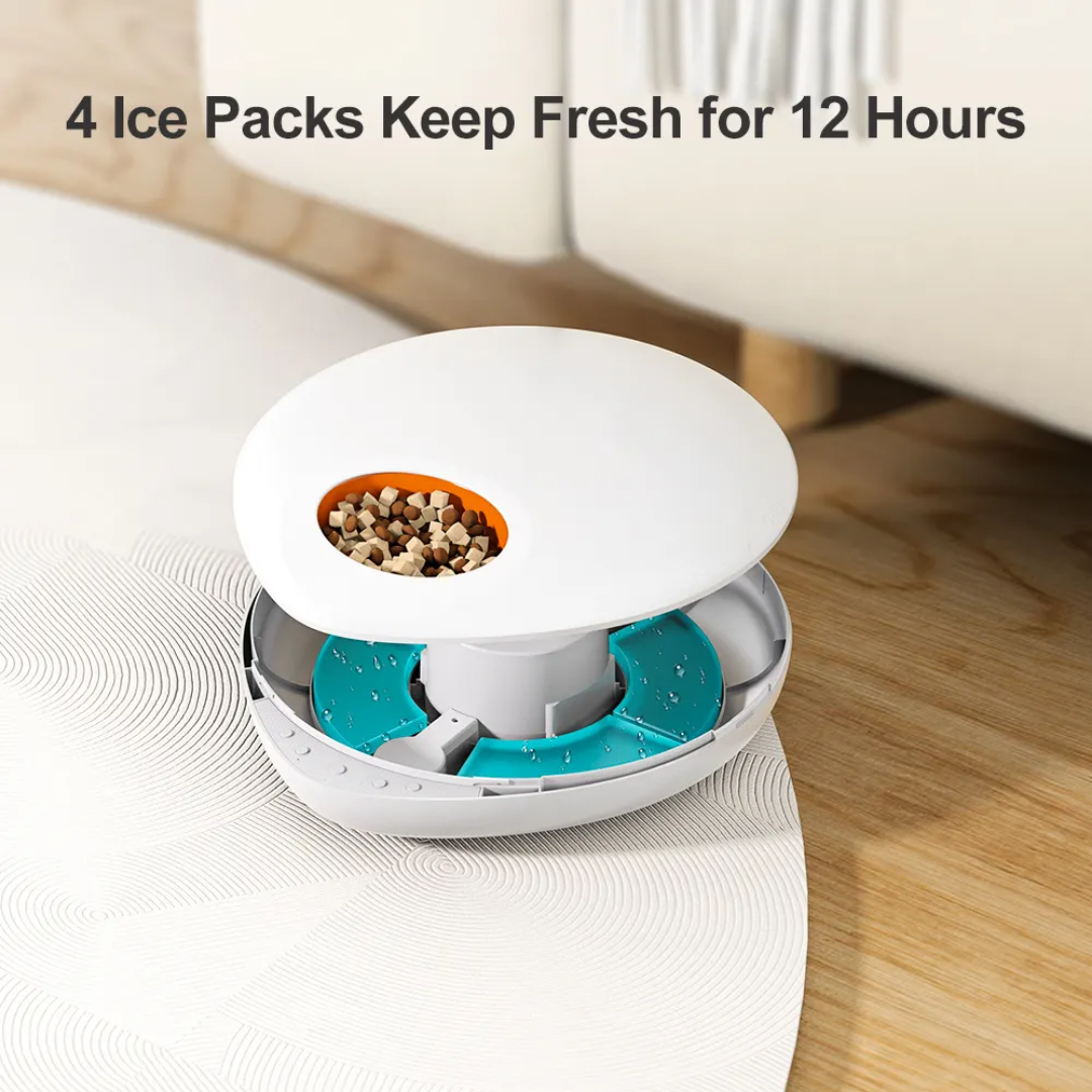 Travel Use 5-Meal Pet Wet Food Dispenser Battery Power Dry Food Outside Pet Self-Feeder GFD23 Series