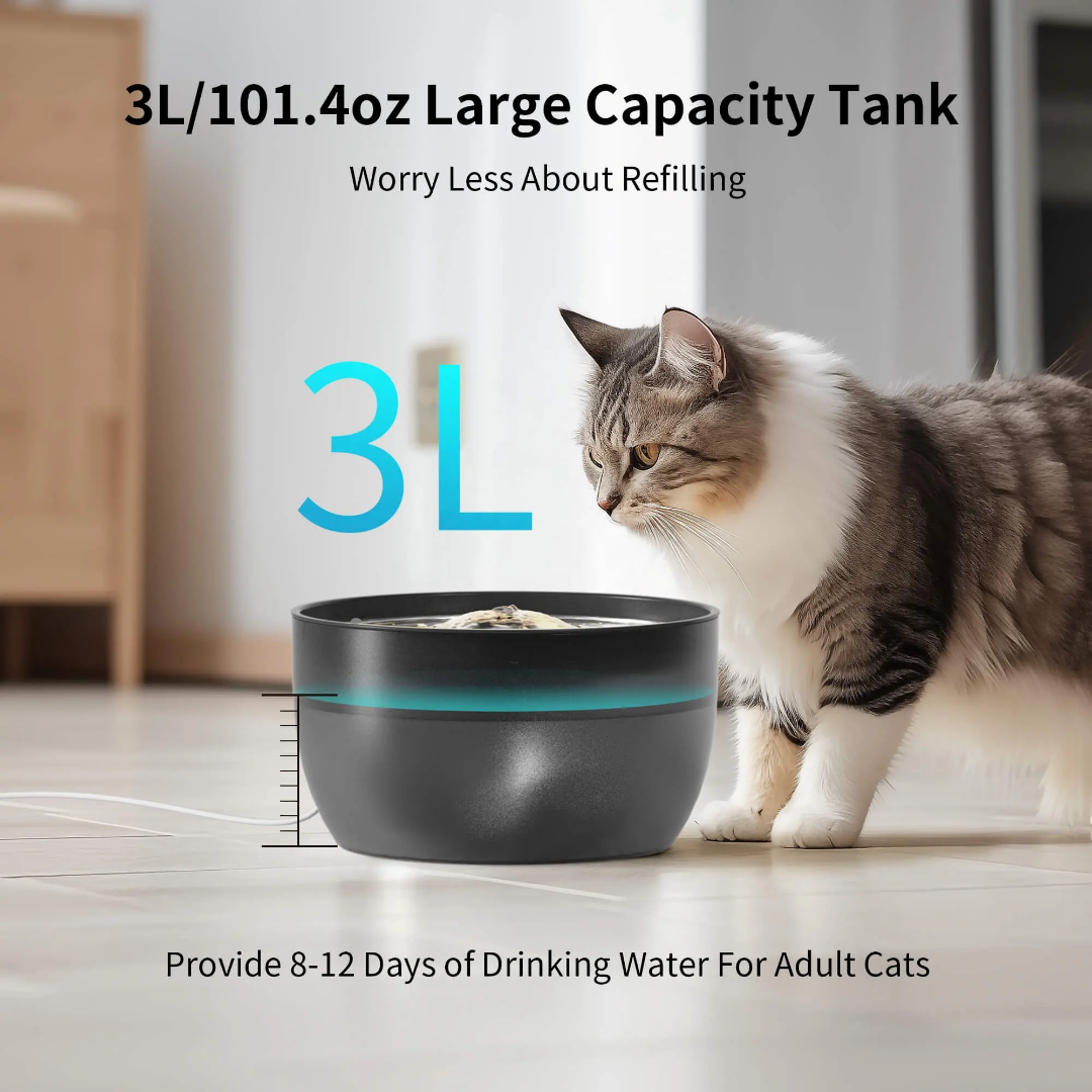 3L Ultra-Quiet Smart Pet Water Fountain with 4-Stage Filtration System | BPA-Free OEM/ODM for Cats & Small Dogs GWQ31