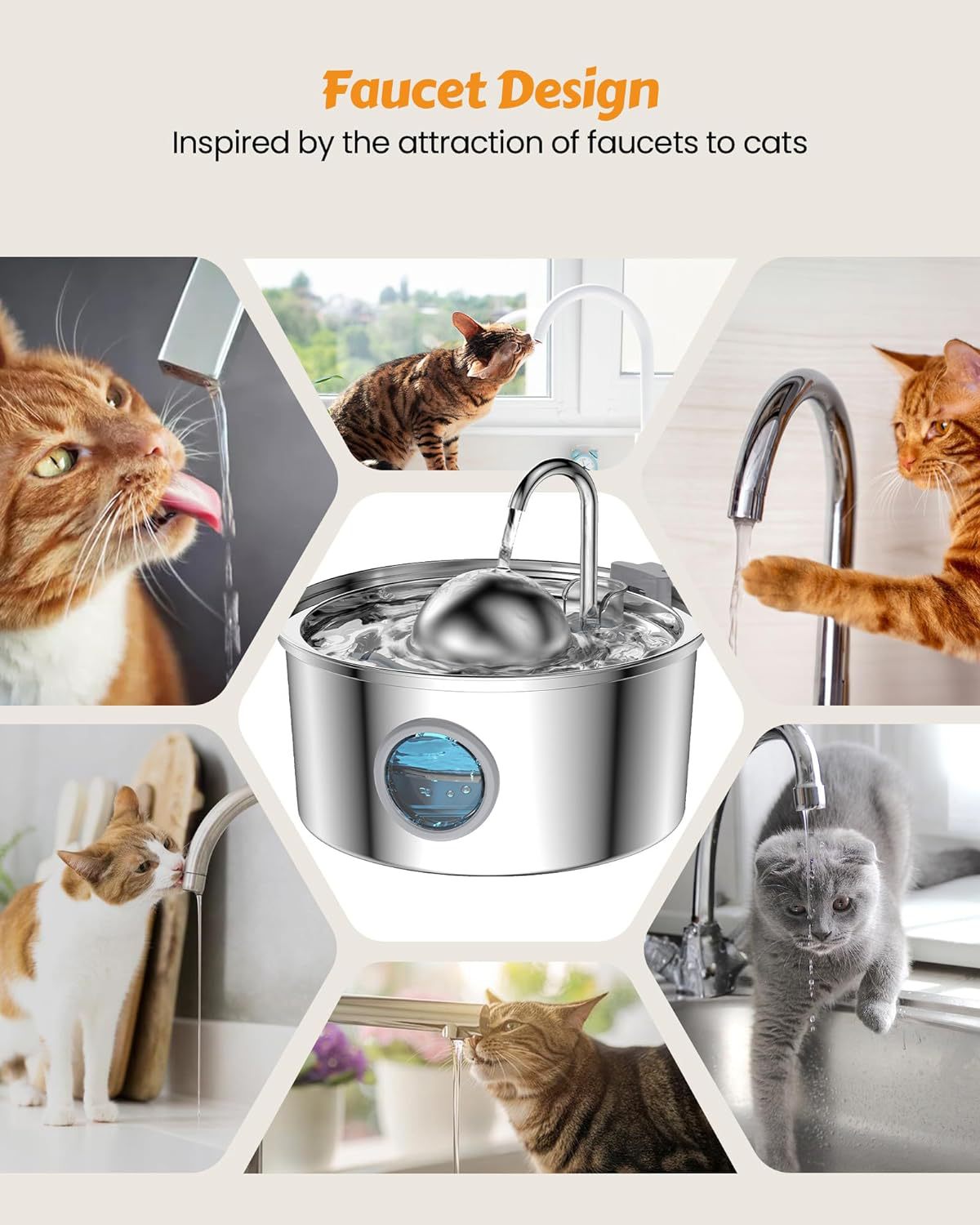 3.2L All SUS304 Smart Pet Water Fountain with 