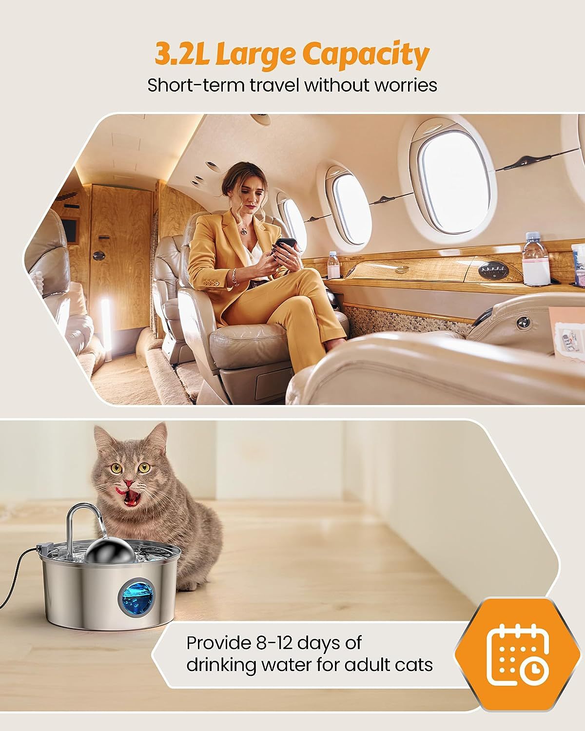 3.2L All SUS304 Smart Pet Water Fountain with 