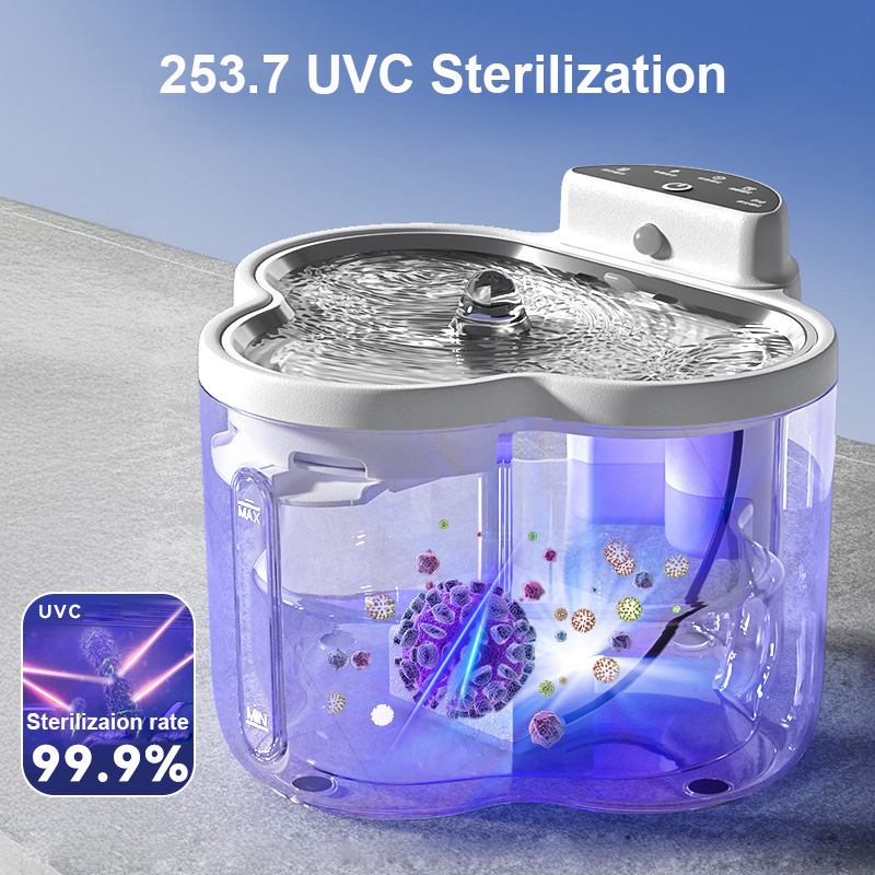 2.5L Cloud-Shaped Smart Heated Pet Water Dispenser with UV Sterilization& 60-Day Battery OEM/ODM for Pet Retailers & Veterinary Clinics GWX40