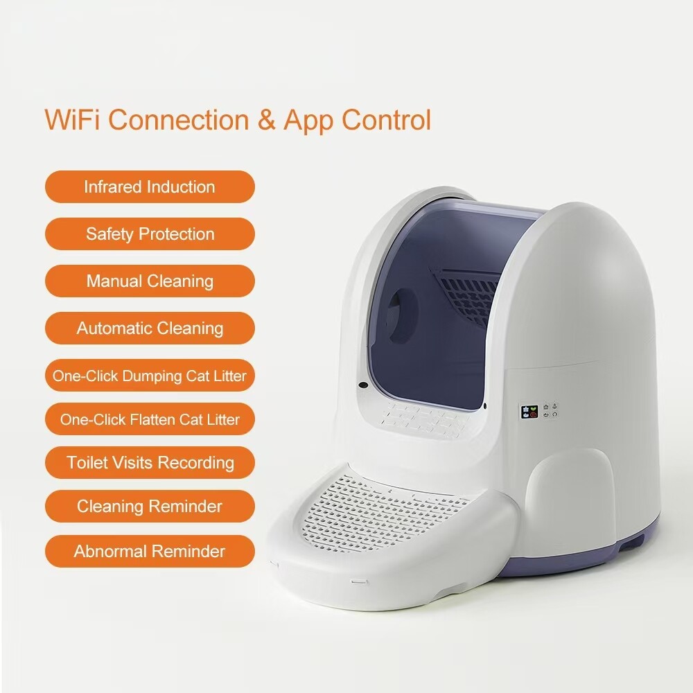 65L Commercial Self-Cleaning Cat Litter Box with TUYA APP Control | | OEM/ODM for Multi-Cat Facilities & Pet Retailers GLW55/55W