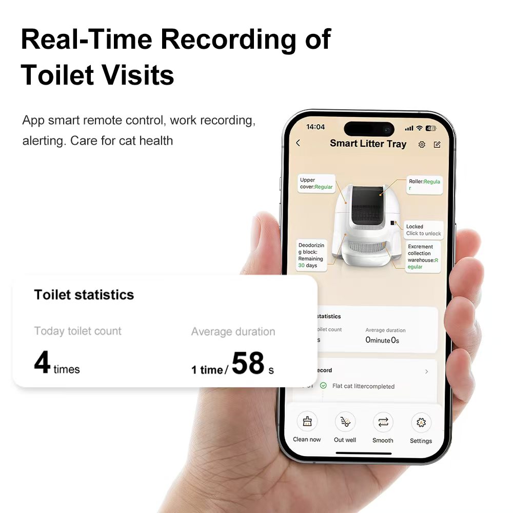 65L Commercial Self-Cleaning Cat Litter Box with TUYA APP Control | | OEM/ODM for Multi-Cat Facilities & Pet Retailers GLW55/55W