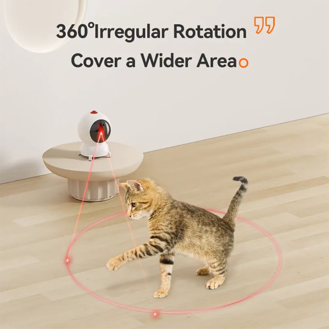 Smart APP-Controlled Laser Cat Toy with Colorful LED Lights GTD70