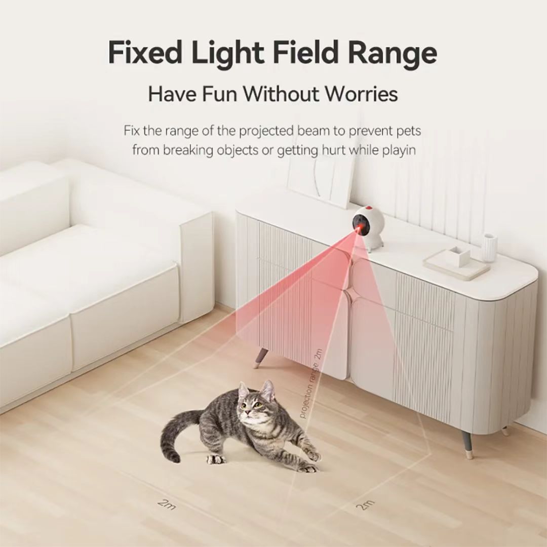 Smart APP-Controlled Laser Cat Toy with Colorful LED Lights GTD70