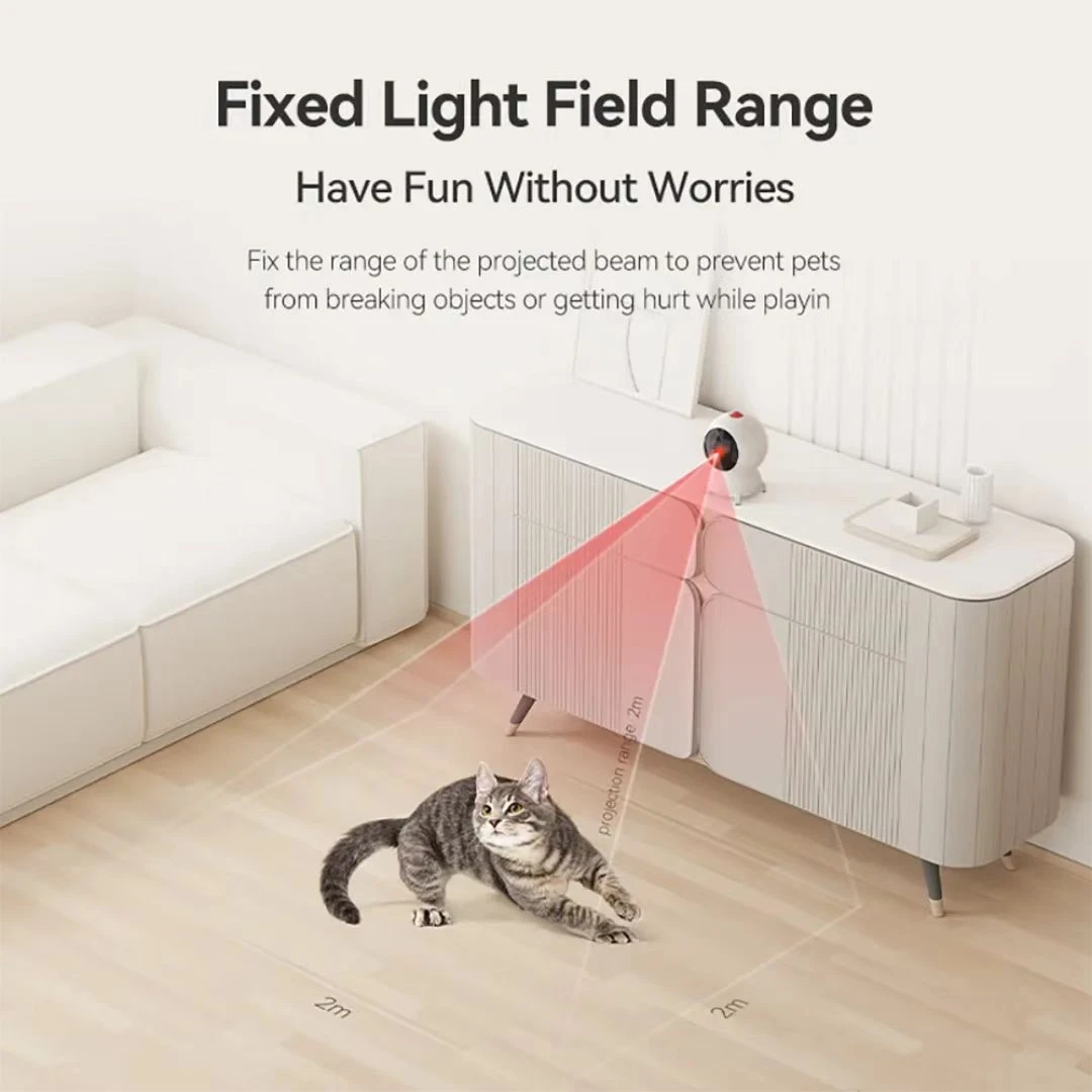 Smart APP-Controlled Laser Cat Toy with Colorful LED Lights GTD70