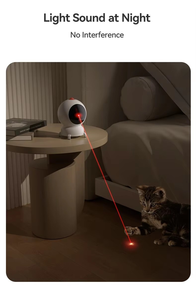Smart APP-Controlled Laser Cat Toy with Colorful LED Lights GTD70