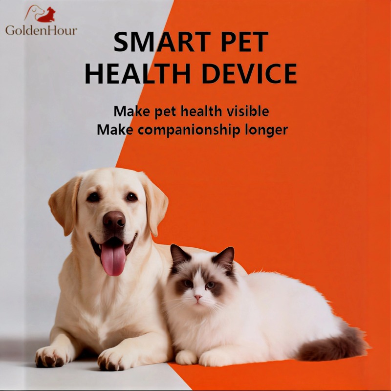 Goldenhour Pet Heart Rate Health Monitor with Dog Cat Bcg Vital Sign Tracker Waterproof for Outdoor Indoor Activity