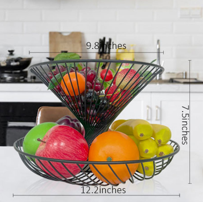 Nordic High-End Light Luxury Two-Layer Fruit Plate Living Room Coffee Table Household Iron Fruit Snack Storage Rack Wholesale