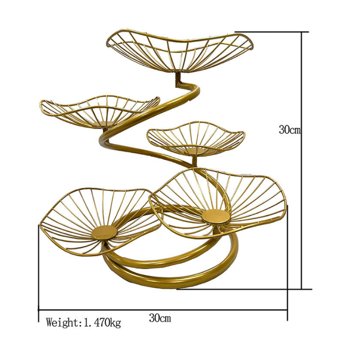 Nordic Metal Iron Art 2022 New Style Net Red 5-Layer High-Foot Fruit Basin Fruit Plate Fruit Basket Creative Living Room Home