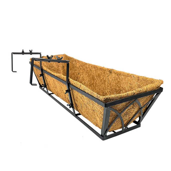 Coconut Palm Pot Indoor Flower Stand Coconut Palm Iron Frame Flower Pot 24 Inch Rectangular Coconut Palm Potted Wall-Mounted Balcony Coconut Palm Pot