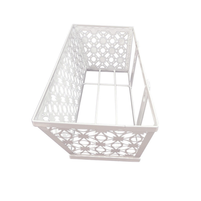 Lron Rectangular Window Sill Hardware 14 Inches White Peach Blossom Style Factory Wholesale Balcony Coconut Palm Flower Pot