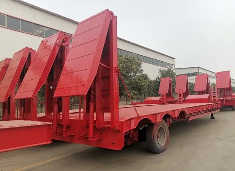 Semi-remorque surbaissée à vendre/remorque surbaissée 100 tonnes/remorque surbaissée 6 essieux fabricant