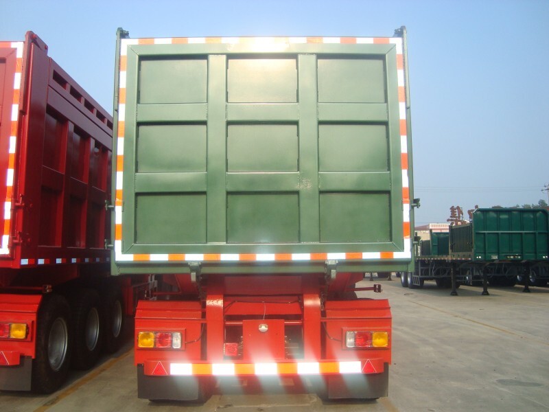 Semi-remorque à benne arrière fabricant/remorque à benne 3 essieux à vendre/remorque à benne basculante en forme d'U 100 tonnes