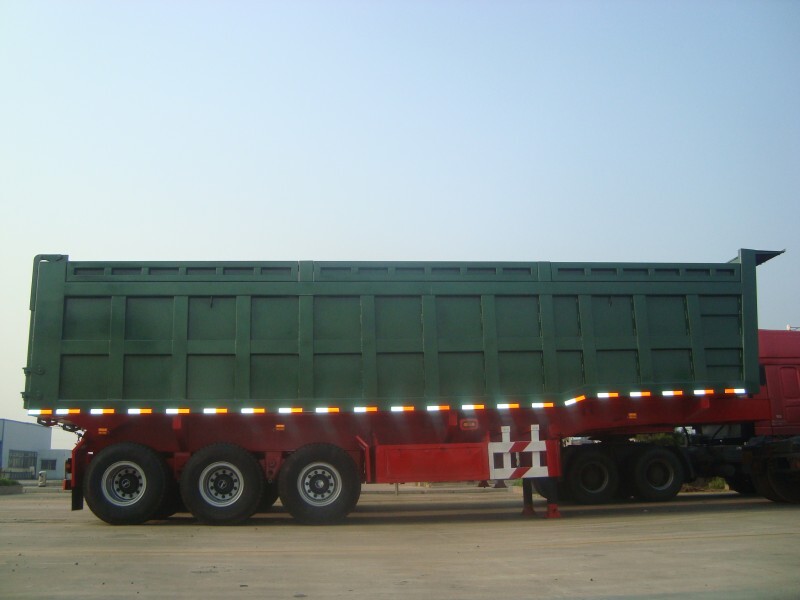 Semi-remorque à benne arrière fabricant/remorque à benne 3 essieux à vendre/remorque à benne basculante en forme d'U 100 tonnes