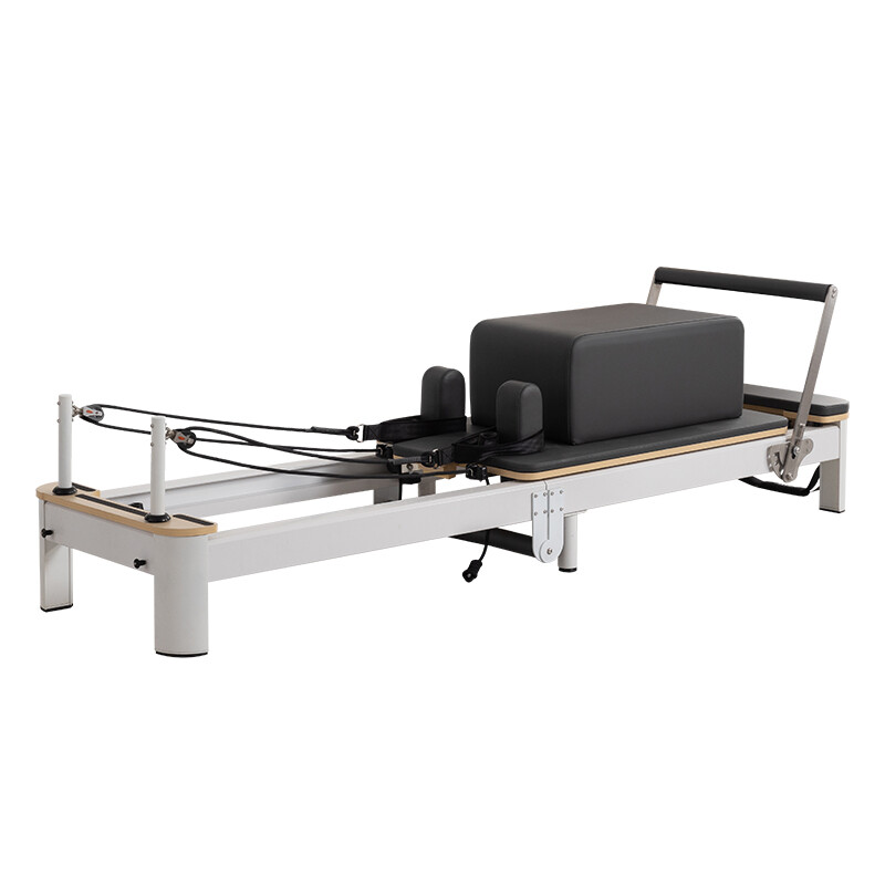 White Short Leg Aluminum Folding Pilates Reformer