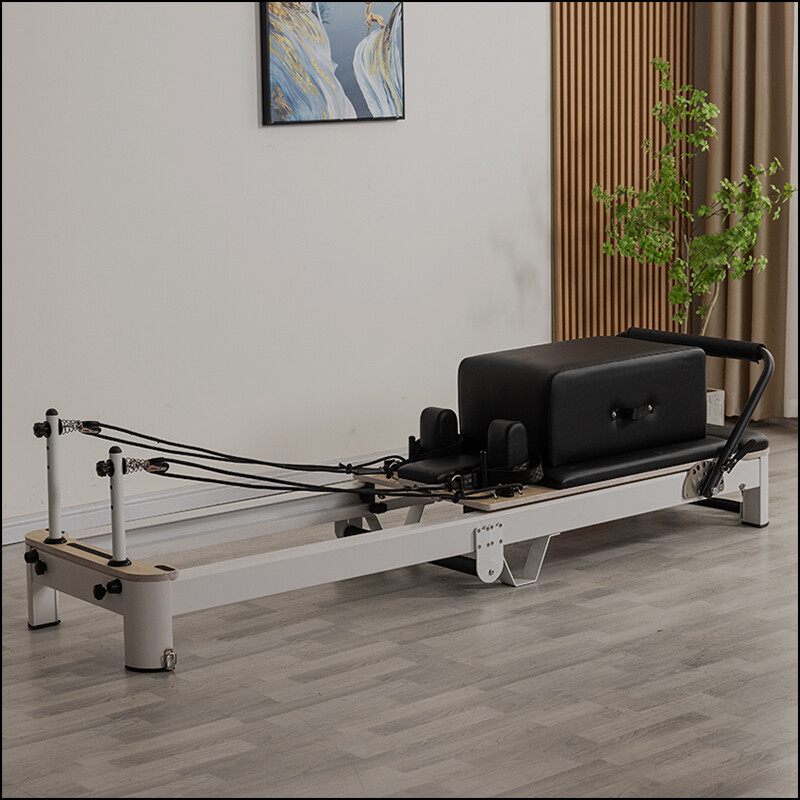 White Aluminum Folding Pilates Reformer.jpg