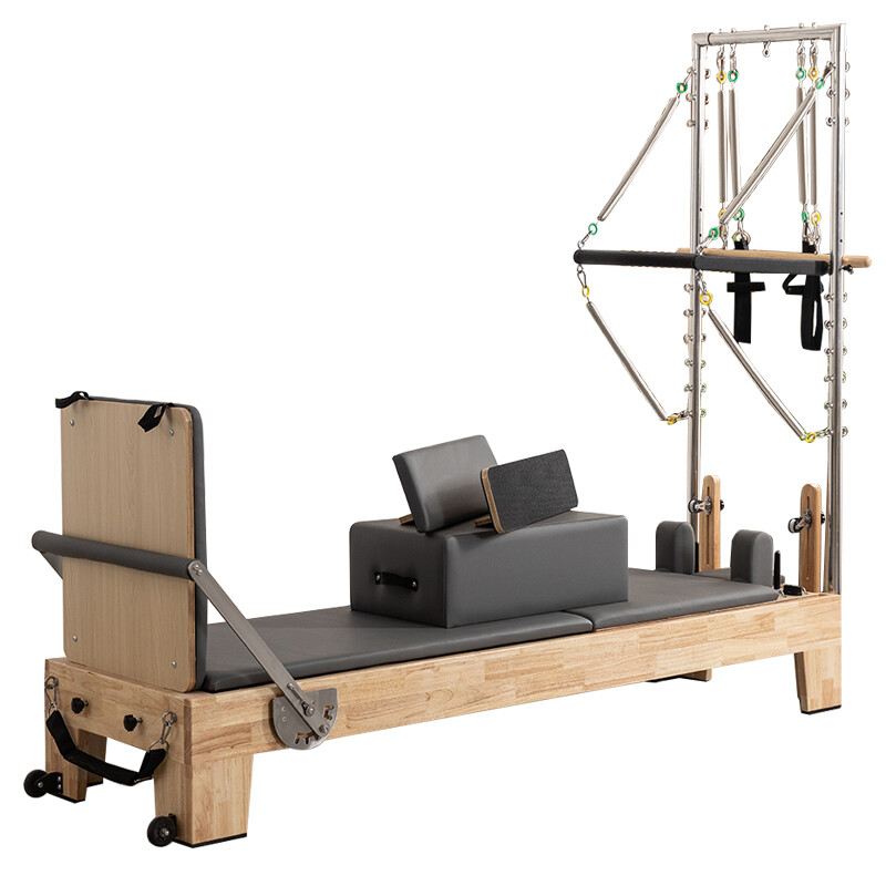 oak Pilates Reformer with tower