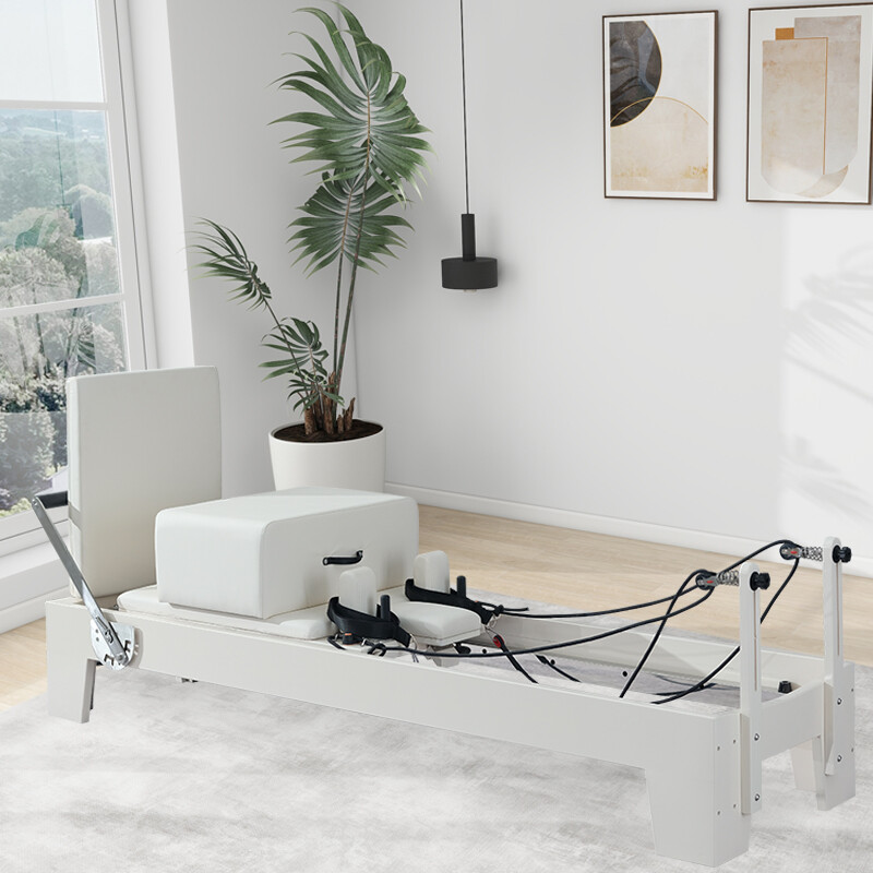 Pilates wooden white bed