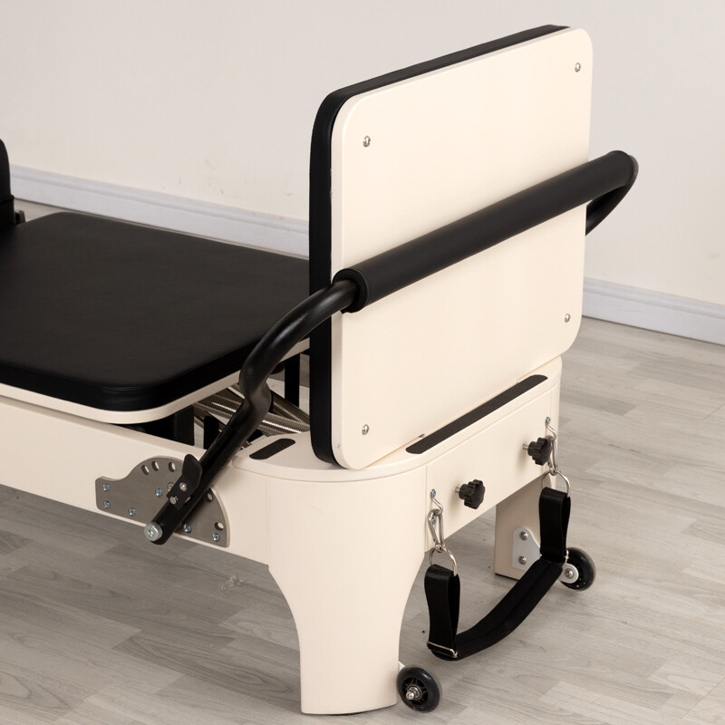 White Rounded Wooden Pilates Reformer