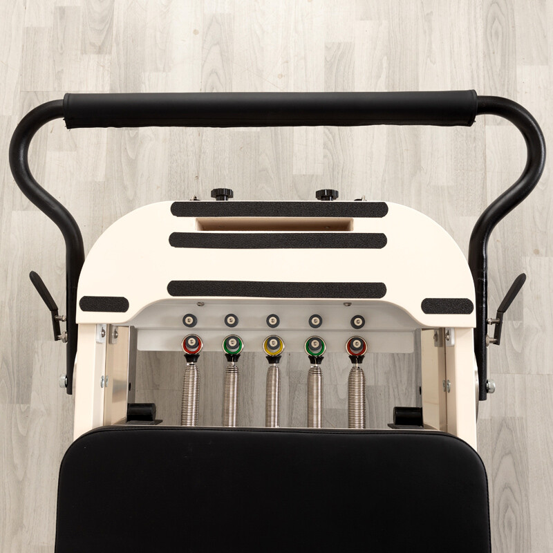 White Rounded Wooden Pilates Reformer