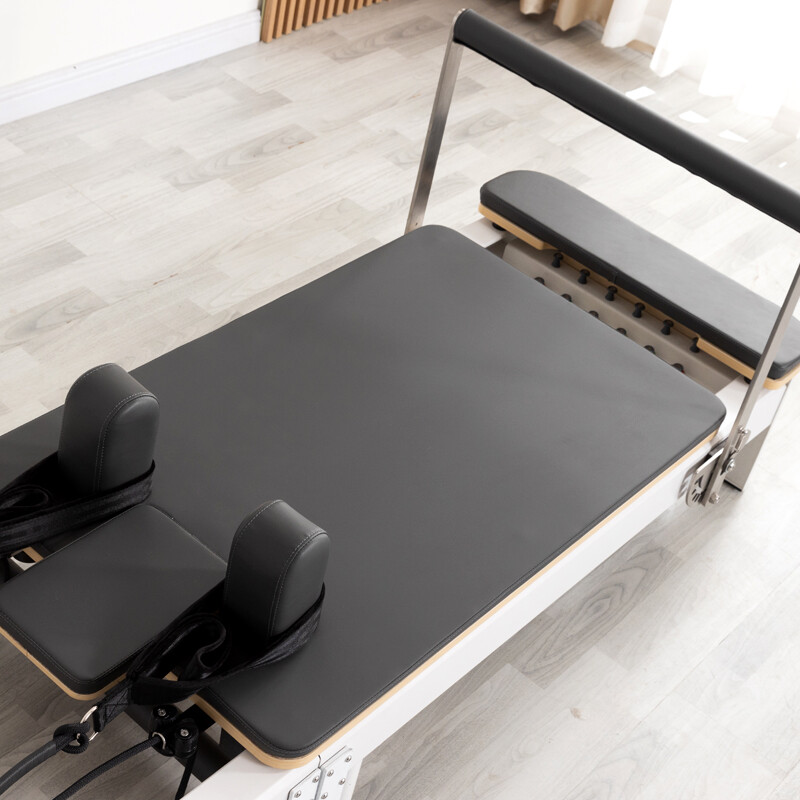 White Short Leg Aluminum Folding Pilates Reformer