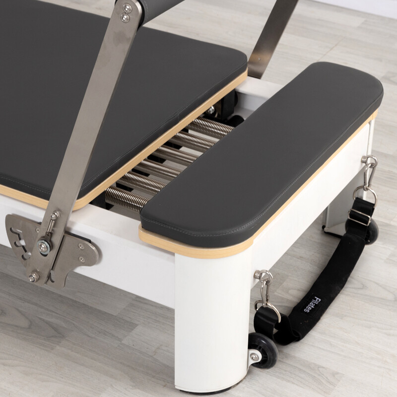 White Short Leg Aluminum Folding Pilates Reformer
