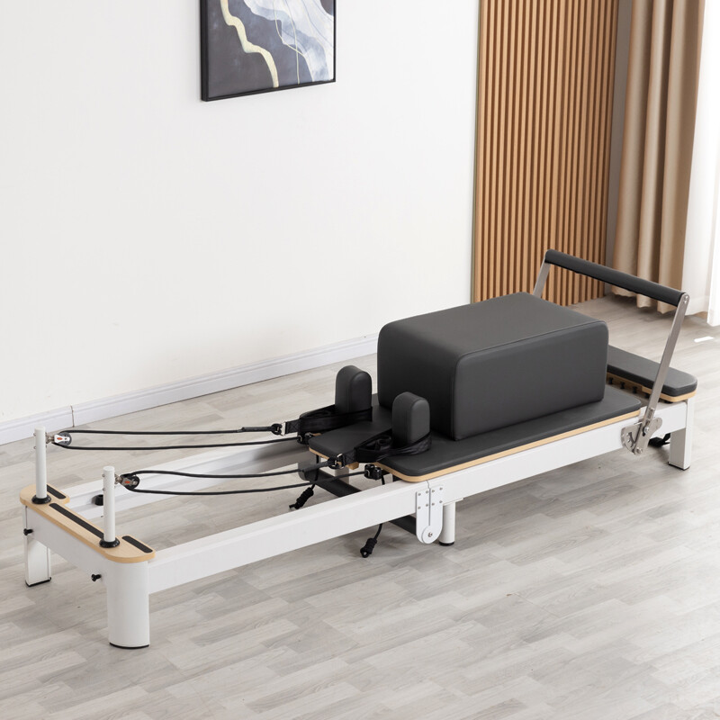 White Short Leg Aluminum Folding Pilates Reformer