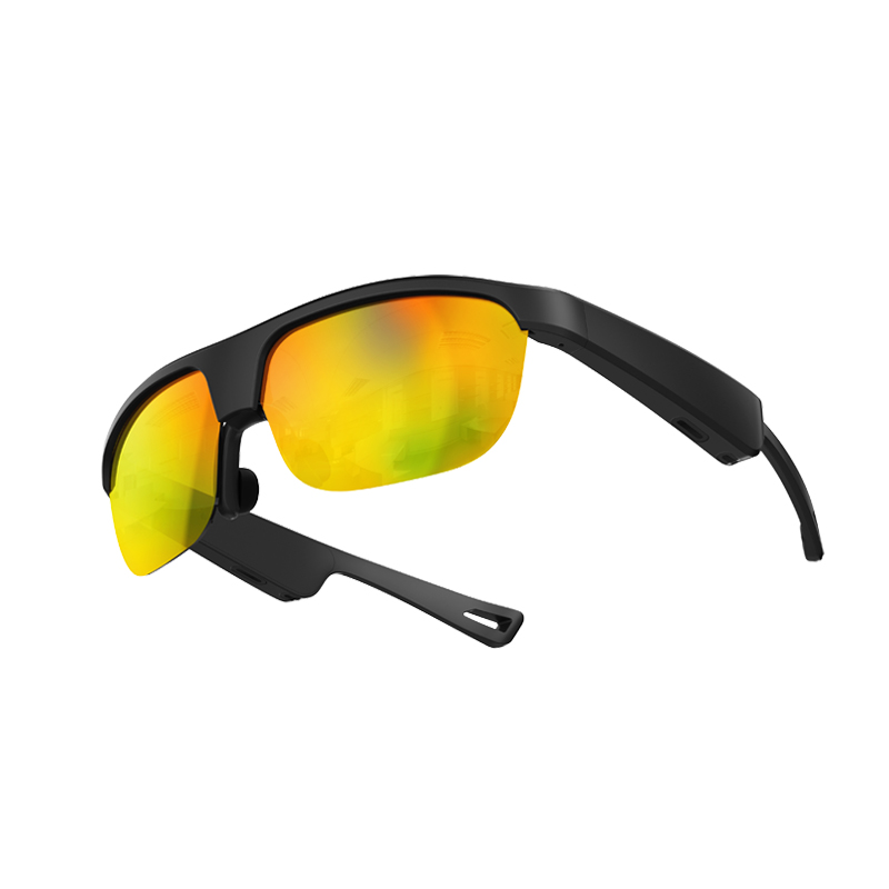 （G02 Yellow) Outdoor Cycling Polarized Smart Bluetooth Sunglasses, High-Tech Directional Audio Glasses with Wireless Earbuds, Music & Calls, Multifunctional Smart Eyewear