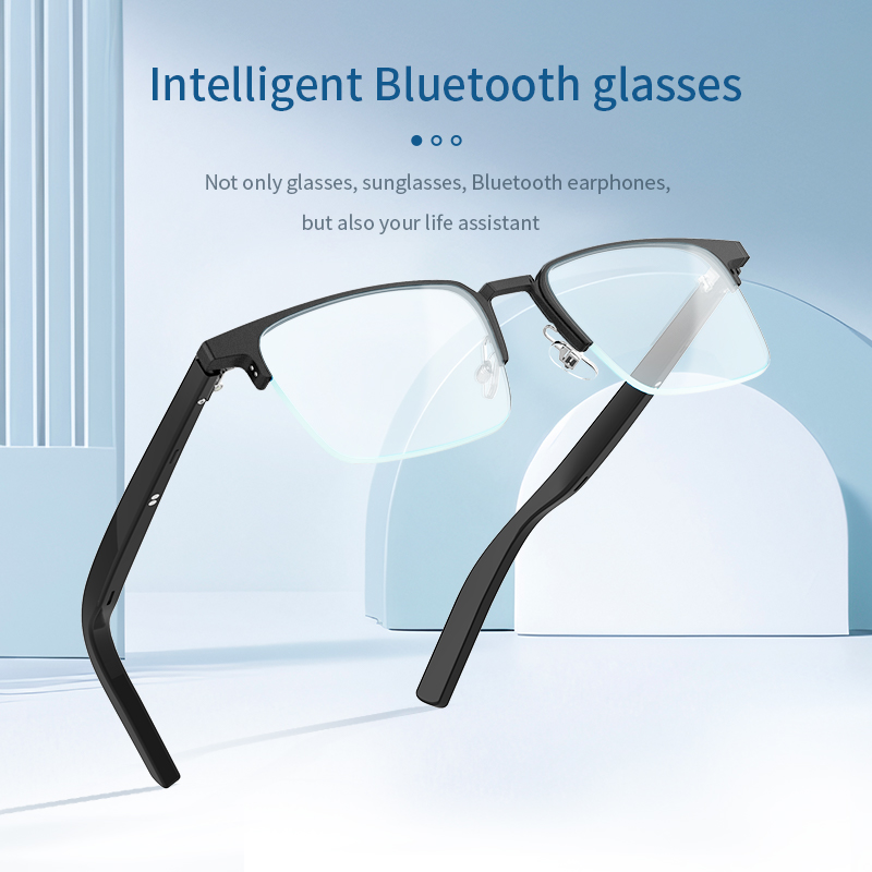 G05-T4 Semi-Rimless Smart Glasses | Smart Eyewear for Everyday Use with Noise Reduction, Stereo Sound & Blue Light Blocking Lenses