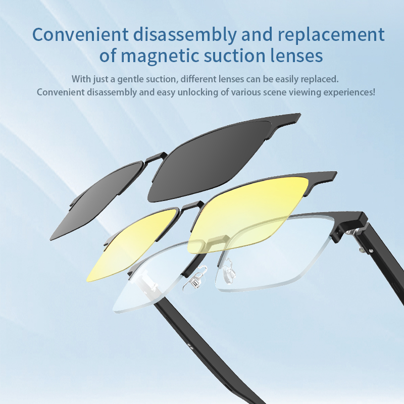 G05-T3 Smart Bluetooth Glasses | Smart Eyewear for Everyday Use with Magnetic Interchangeable Lenses, Voice Assistant & Audio Features